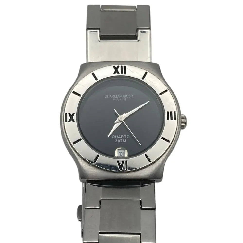 Womens Watch Charles Hurbert Paris 32mm - New Battery - Date - WR 3ATM Wrist 5.5